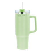 Boden Stark 1200ml travel mug in green with a straw, perfect for on-the-go hydration and stylish design.