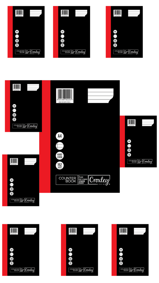 CROXLEY JD161 2-Quire 192 Page Ruled Feint & Margin A4 Set of 10