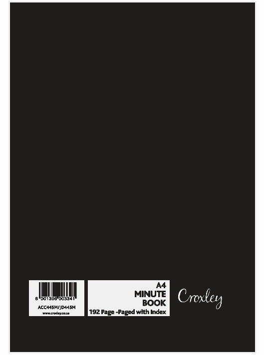 CROXLEY JD445 Account Book A4 Quarter Bound 192 Page Minute Pack of 5