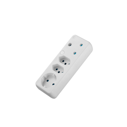 Ellies 4 Way Schuko Adaptor - White