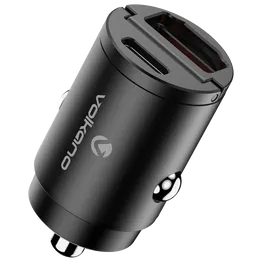Volkano Veilix Series 45w PD Dual USB-A and USB-C Ultra Small Car Charger - Black