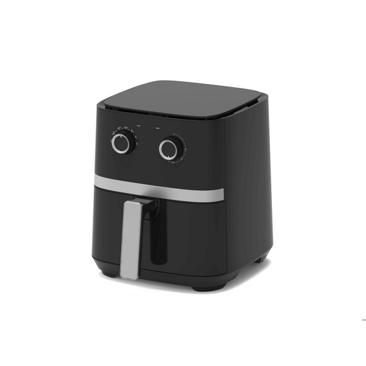 5L Mechanical Air Fryer with mechanical controls for healthy, crispy meals using less oil in a sleek black design.