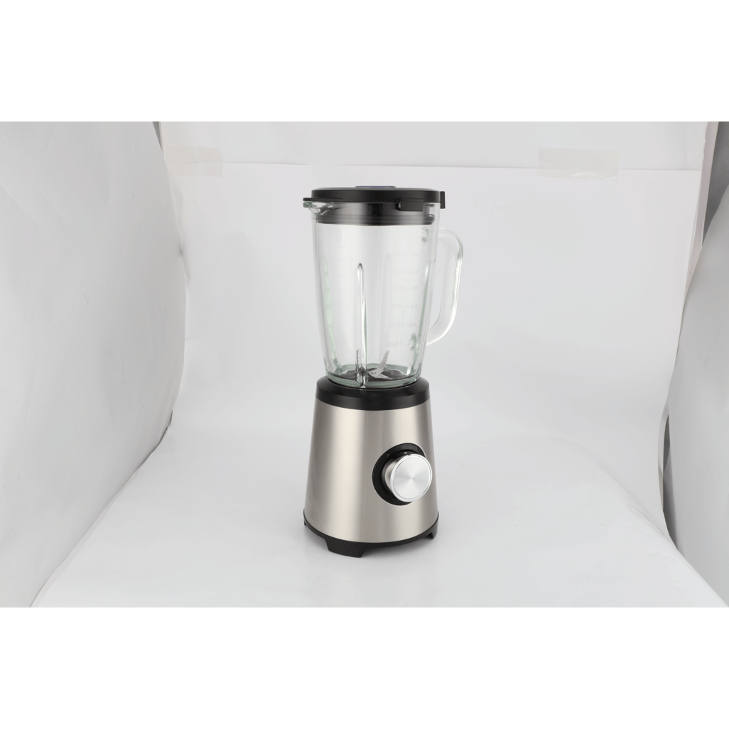 Boden Stark 1000W glass jug blender with stainless steel base and transparent jug, ideal for smoothies and blending.