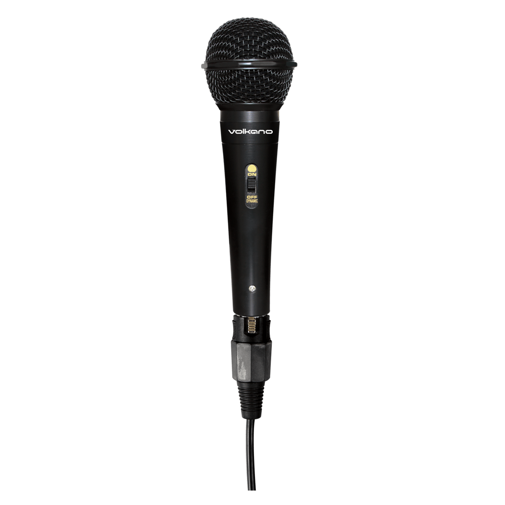Volkano Ace series dynamic vocal microphone in black, perfect for professional sound quality and performance.