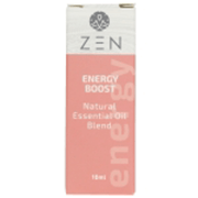 Zen Oil Energy Boost essential oil blend for relaxation and stress relief, 10ml bottle packaging.