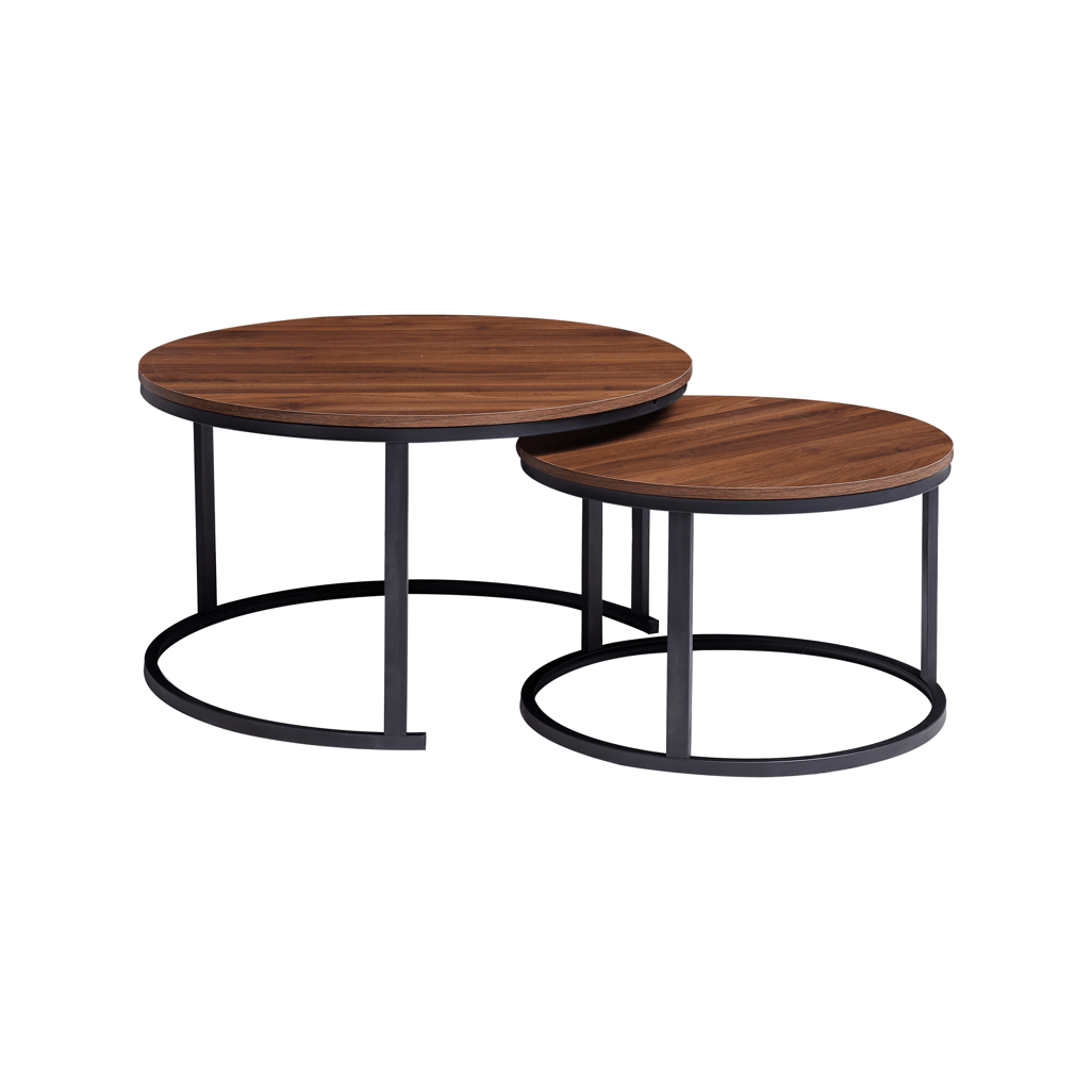 Everfurn Indus Nesting Coffee Table Mahogany 2-Piece