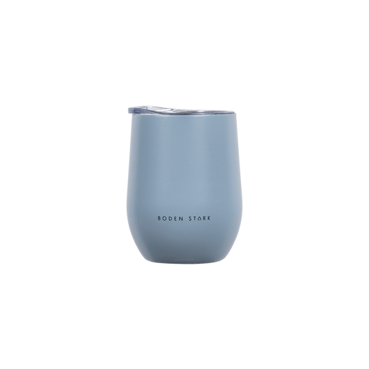 Boden Stark Tumbler 350ml in blue, perfect for hot or cold beverages with a sleek design.