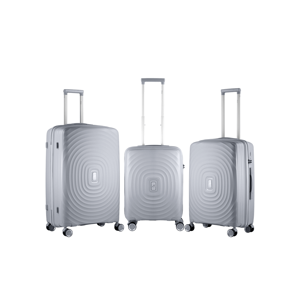 Travelwize Ripple PP 4-Wheel Spinner 55cm Luggage Platinum