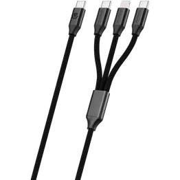 Volkano Weave Series 65w 3-in-1 Charge Cable - Black