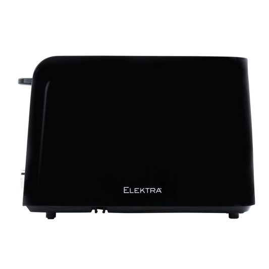 Elektra 2 Slice Toaster in black with stainless steel accent, featuring sleek design and control buttons.