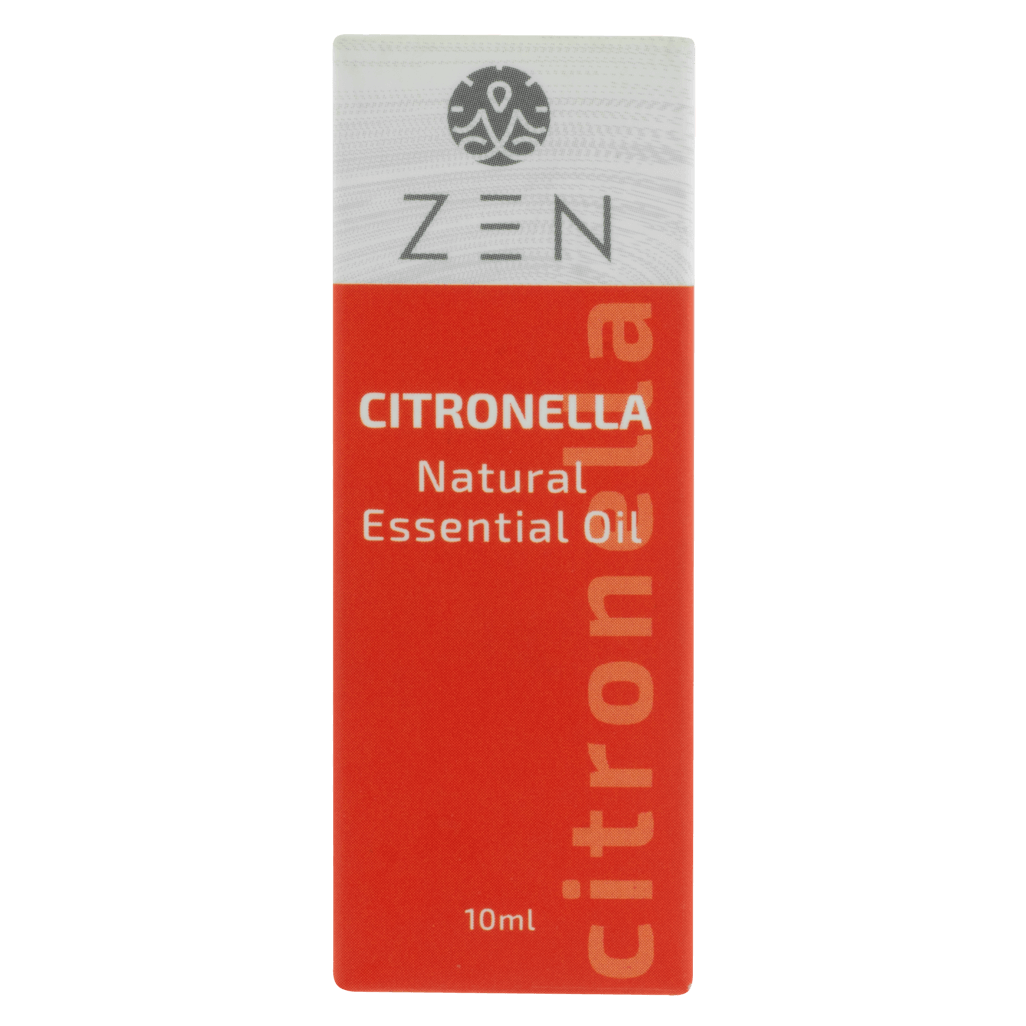 Zen Oil Citronella essential oil in a 10ml bottle, ideal for natural insect repellent and relaxation.