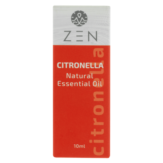 Zen Oil Citronella essential oil in a 10ml bottle, ideal for natural insect repellent and relaxation.
