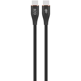 Pro Bass FlexiCord Series 2m 60w Type-C to Type-C Charging Cable - Black