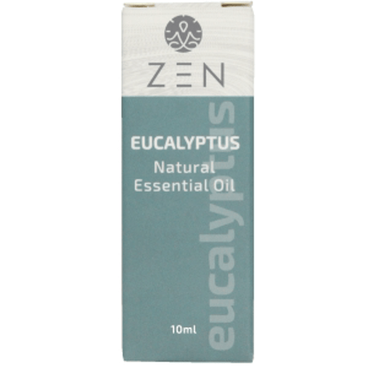 Zen Oil Eucalyptus natural essential oil for relaxation, 10ml bottle to promote calm and enhance well-being.