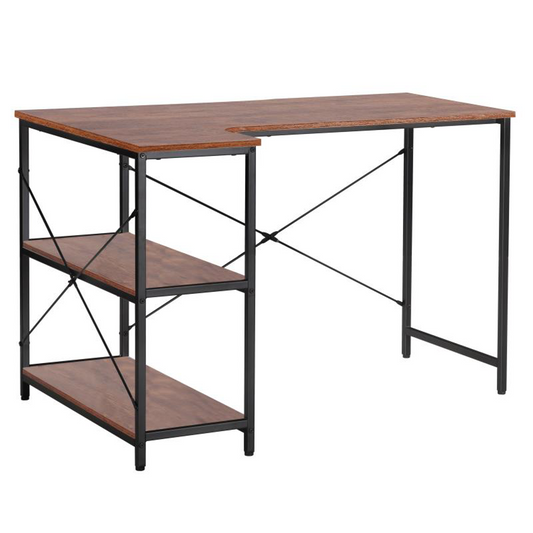Everfurn Anthony L Shaped Work Desk, Corner Desk,Steel Frame
