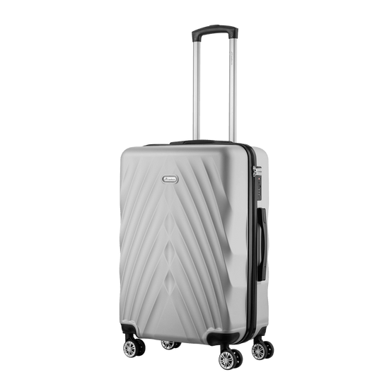 Travelwize Terra ABS 67cm 4-Wheels Spinner Luggage Silver