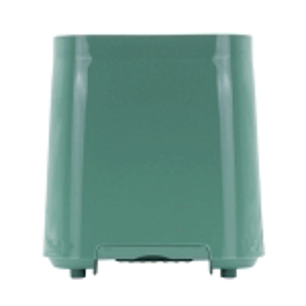 Back view of the ELEKTRA 2 Slice Toaster in green, showcasing its sleek plastic housing.
