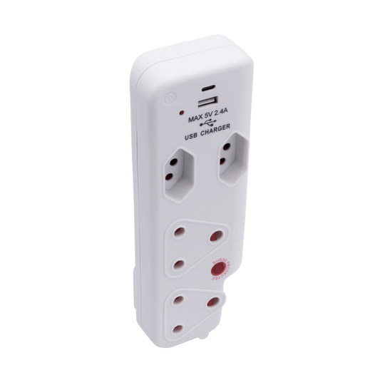 Ellies 4 Way Medium Surge adaptor with type C + USB