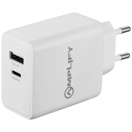 Amplify P.D. 20w Plus USB 12w Dual Wall Charger - White