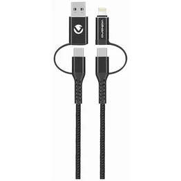 Volkano Weave Series 4-in-1 Cable Two Pack - 1.2m/4ft & 1.8m/6ft