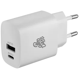 Pro Bass Rapidcharge Series 20w+18w Dual USB and Type-C Wall Charger - White