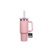 Boden Stark 1200ml Travel Mug in Pink with straw and handle, perfect for on-the-go hydration.