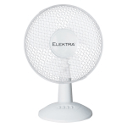 ELEKTRA desk fan 30cm, white color, compact design, perfect for personal cooling and enhancing airflow in any space.