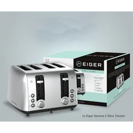 EIGER GENEVA 4 SLICE STAINLESS STEEL TOASTER - SS