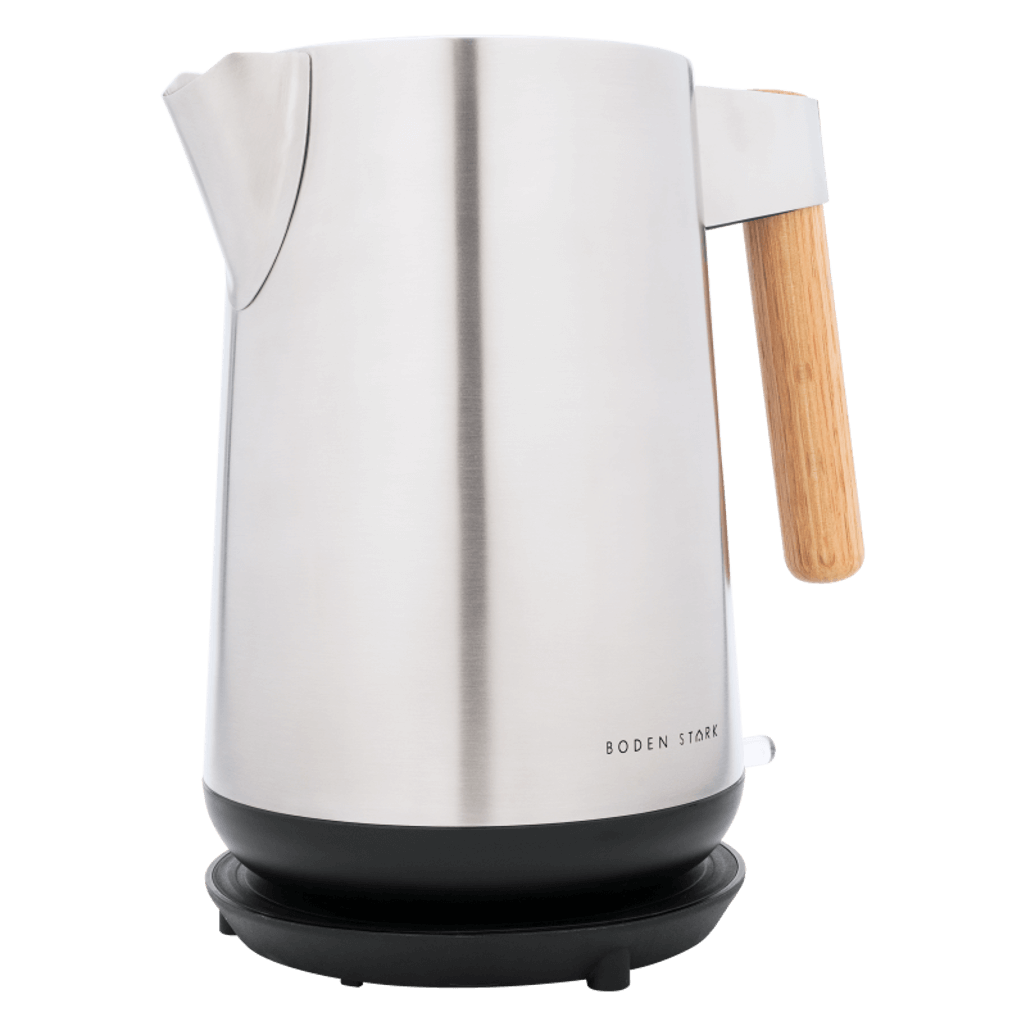 Boden Stark Anson Collection 1.7l 2000w stainless steel kettle with wooden handle.