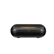 Zen Radiant Diffuser in sleek black design with a glowing orange light, perfect for enhancing your space's ambiance.