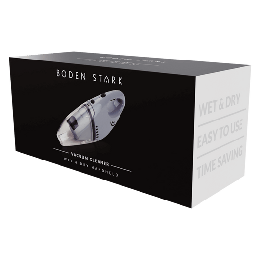 Boden Stark Wet & Dry Handheld Vacuum Cleaner packaging, showcasing its powerful, easy-to-use design.