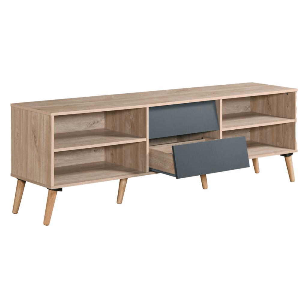 Everfurn Everest Tall TV Stand, 2 Drawers