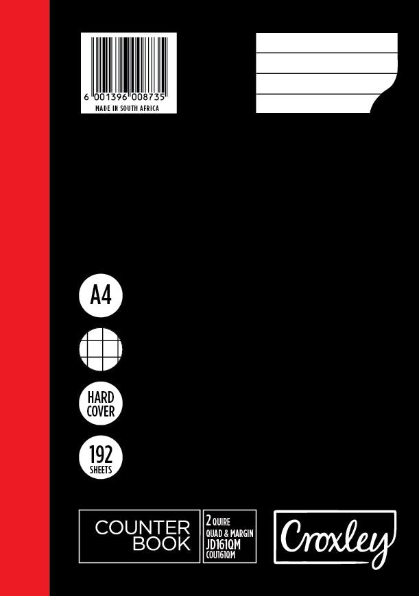 CROXLEY JD161 2-Quire 192 Page Ruled Quad & Margin A4 Pack of 5
