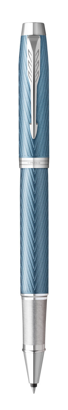 PARKER IM Premium Rollerball Pen - Blue Grey Chrome Trim