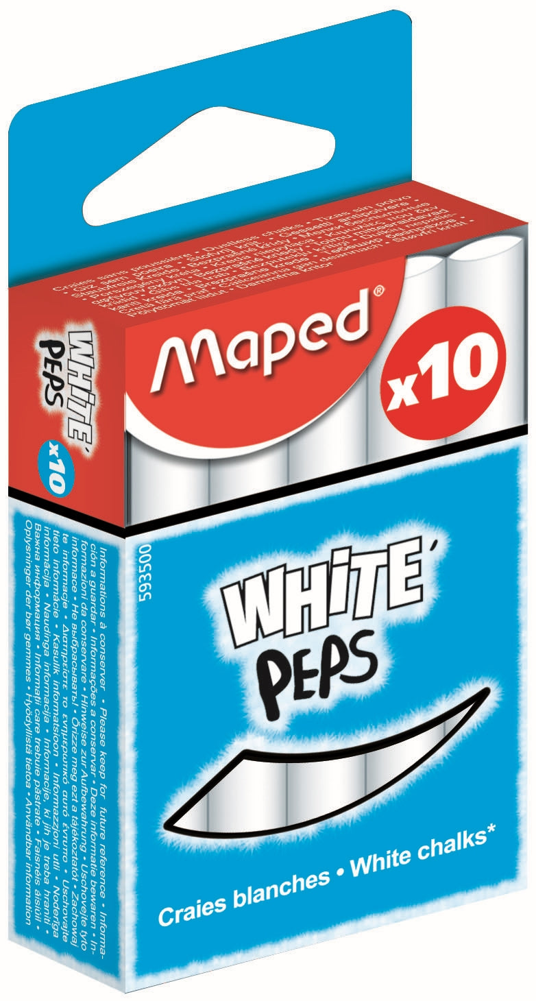 MAPED White'Peps Chalk - White 10's
