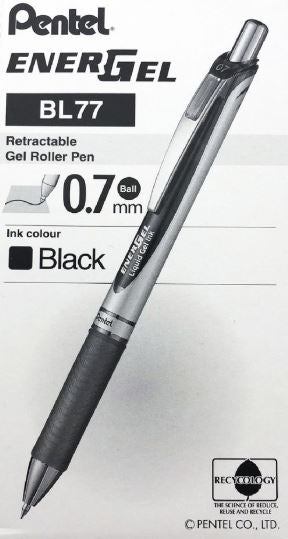 PENTEL Energel 0.7 Retractable Pen (Black) (Box of 12)