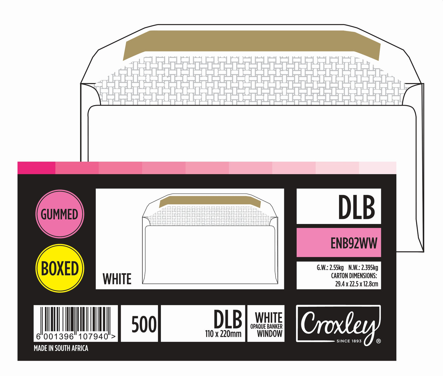 CROXLEY JD92SM DLB (Banker) Brown Gummed Envelopes - Unbanded (Box of 500)