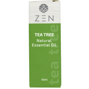 Zen Oil Tea Tree natural essential oil in a 10ml package for promoting relaxation and reducing stress.