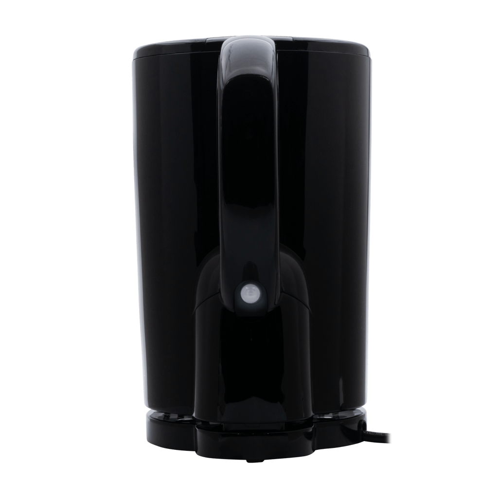 ELEKTRA 1.7L black cordless plastic kettle with ergonomic handle and simple manual lid.