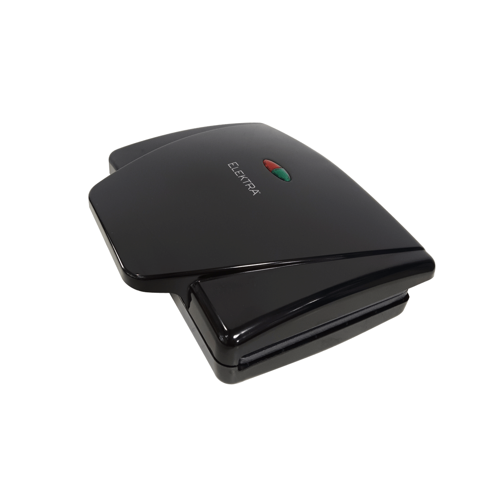 Elektra 2 Slice Grill in sleek black design, perfect for grilling sandwiches and snacks efficiently.