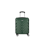 Travelwize Terra 77cm ABS spinner luggage in green with 4 wheels and unique design, perfect for travel.