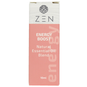 Zen Oil Energy Boost essential oil blend box, promoting relaxation and stress relief, 10ml.