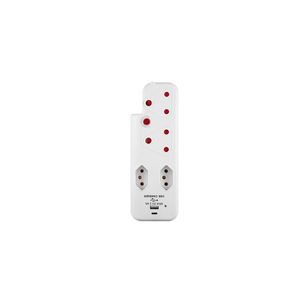 Ellies 4 Way Medium Surge adaptor with type C + USB