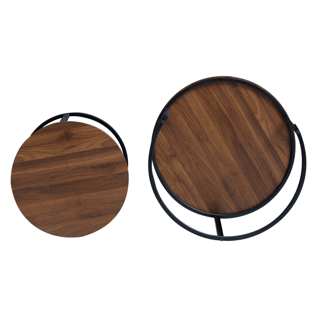 Everfurn Indus Nesting Coffee Table Mahogany 2-Piece