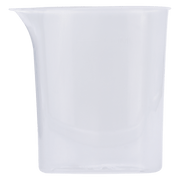 Transparent measuring cup for accurate liquid measurement in cooking and baking, made of durable plastic.