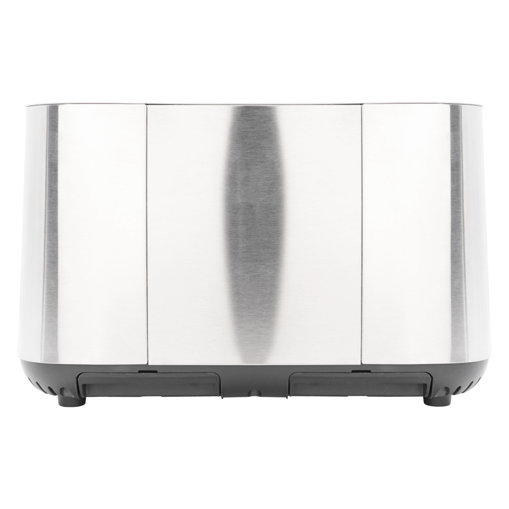 Boden Stark Anson Collection 4 Slice Stainless Steel Toaster front view showcasing sleek design and modern finish.