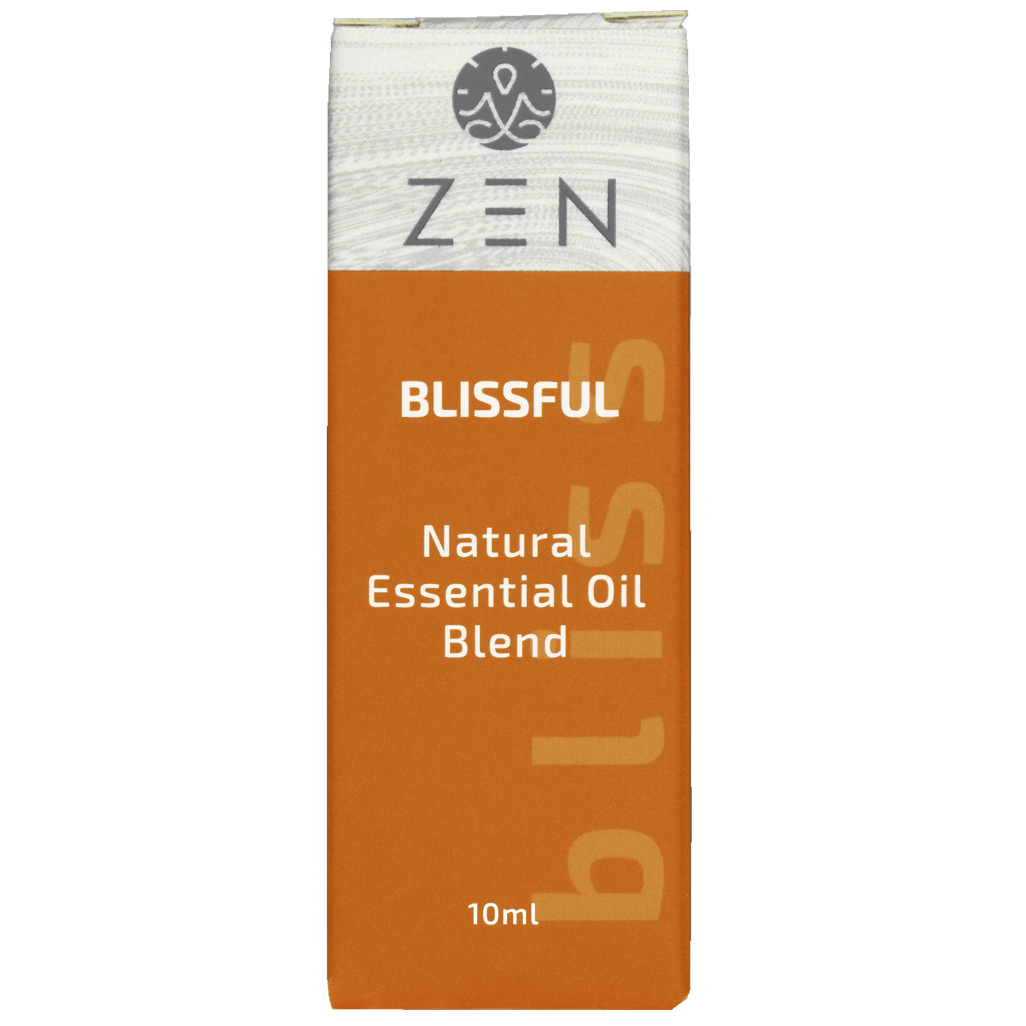 Zen Oil Blissful natural essential oil blend in a 10ml bottle for relaxation and stress relief.