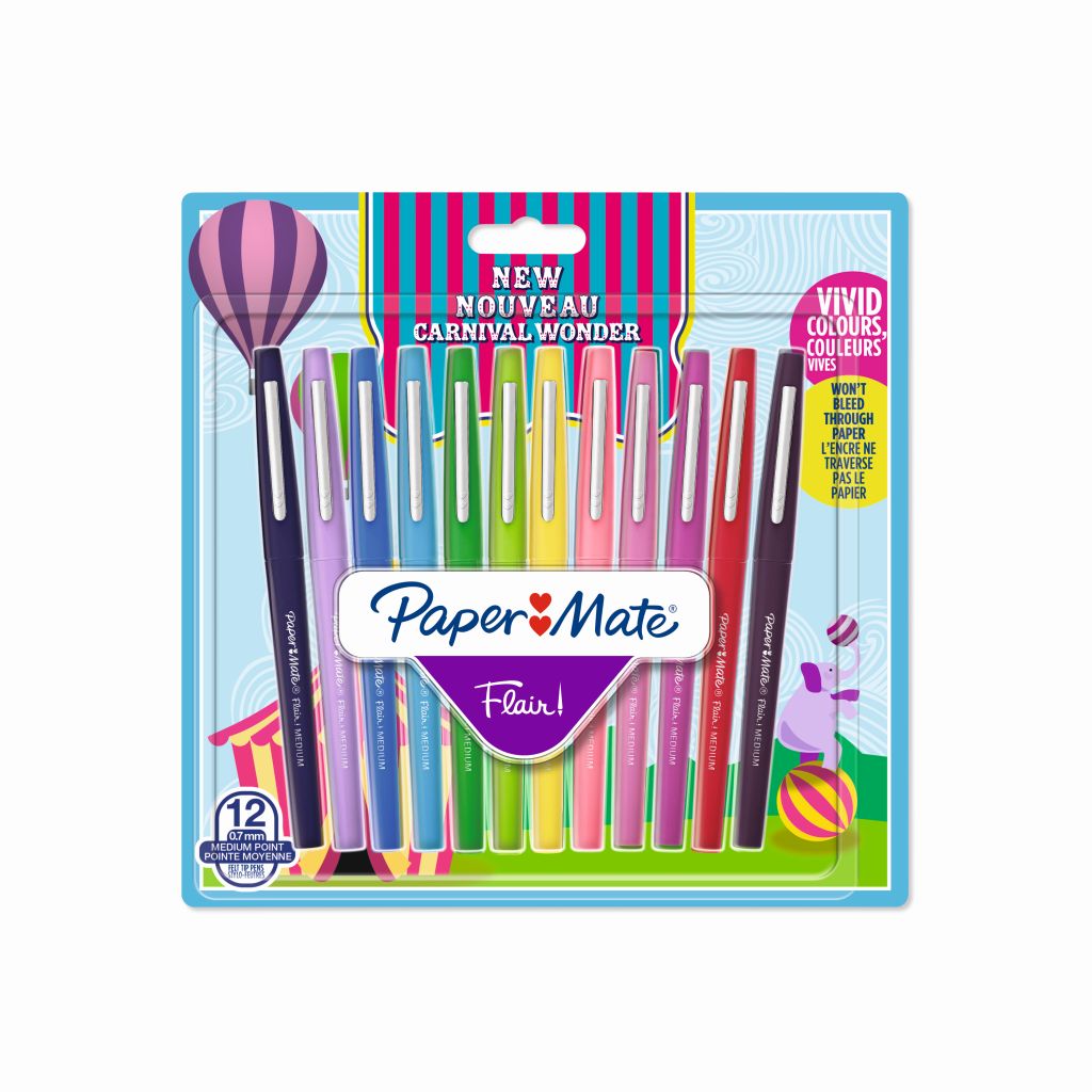 PAPER MATE Flair Carnival Medium 0.7mm 6's