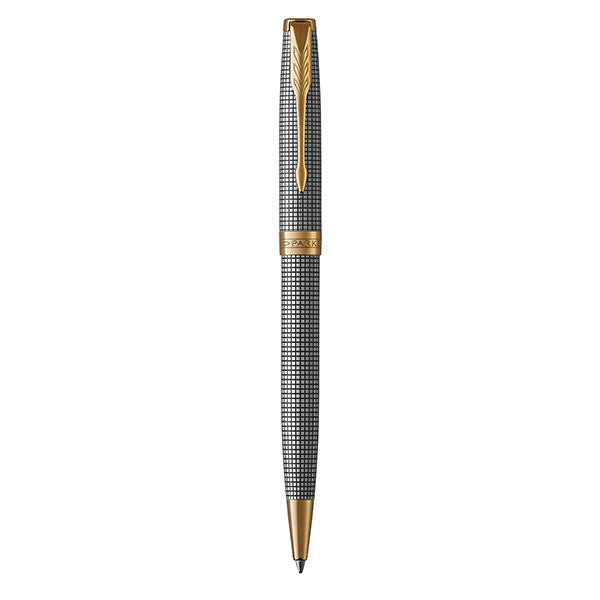PARKER Sonnet Ballpoint Pen - Chiselled Silver Gold Trim