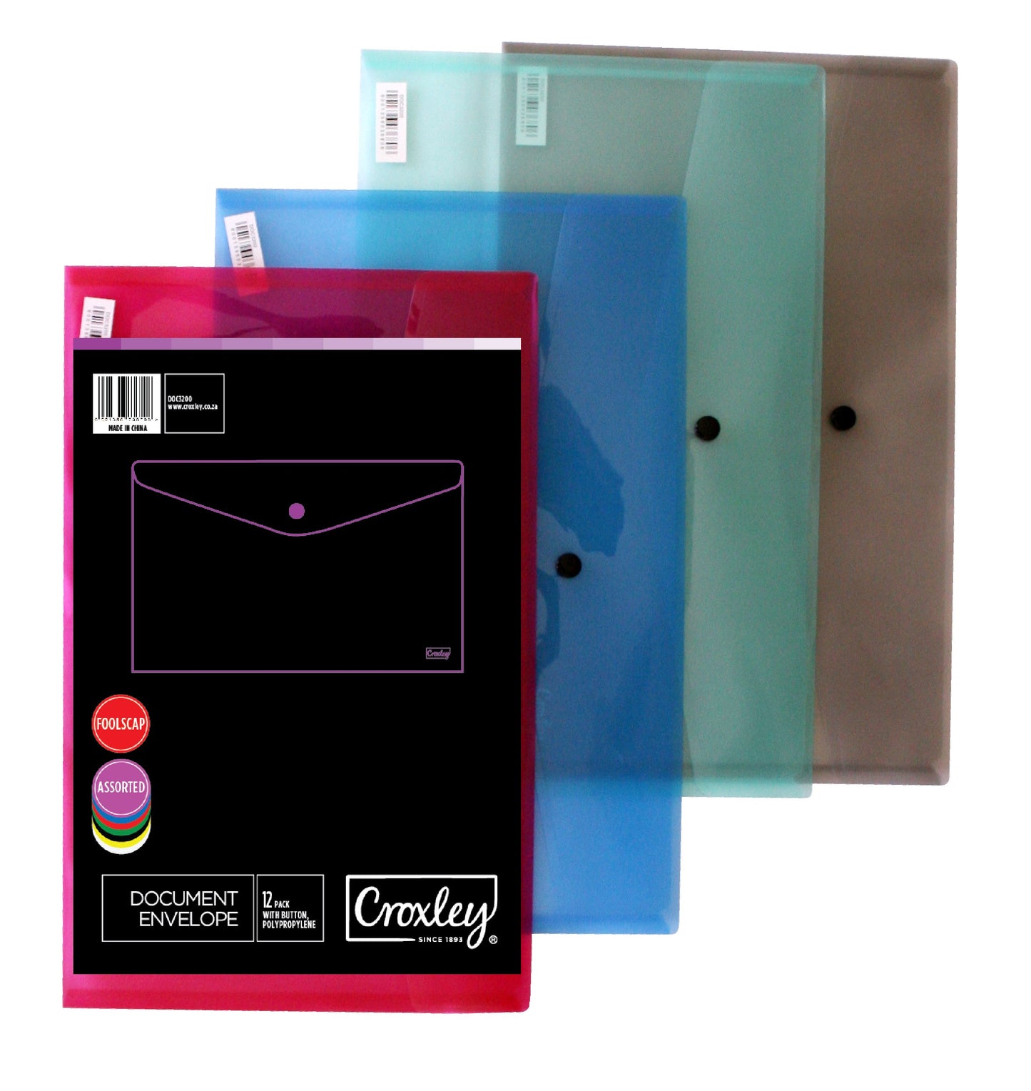 CROXLEY Foolscap Envelope (Red) (Packet of 12)